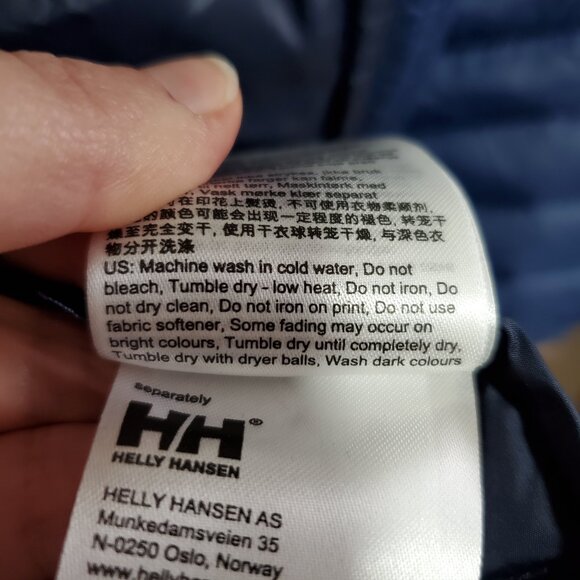 HELLY HANSEN Fernie Hooded Insulator Long Puffer Jacket Coat Navy Blue Womens XS - Picture 13 of 16